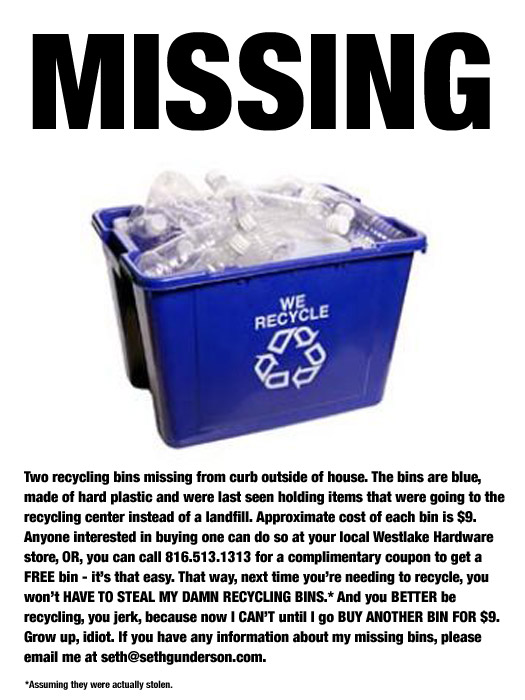 Missing Recycle Bins